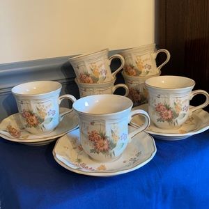 7 Mikasa Samantha teacups and saucers